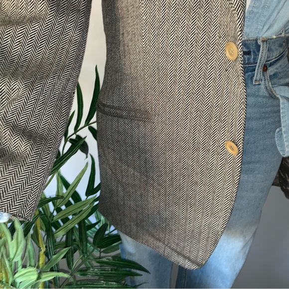 RESERVED :: YSL Saint Laurent Rive Gauche Herringbone Wool Blazer - FLAWS - Picture 13 of 16